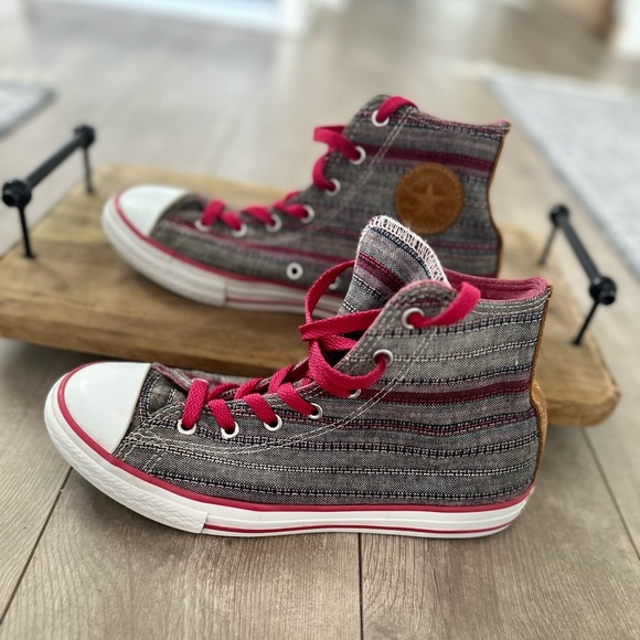 Converse Chuck Taylor Hi Berry Pink High-Top Fabric Basketball Shoe size 5.5 - Picture 10 of 16